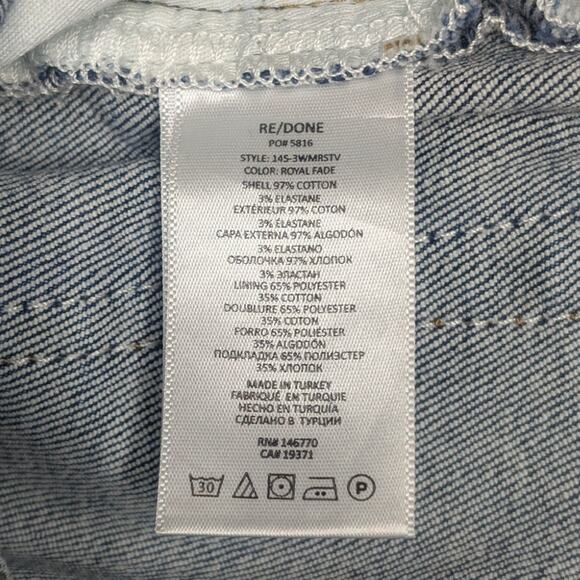 RE/DONE 70's Mid Rise Stove Pipe Straight Leg Jeans in Royal Fade, Size 28 - Picture 8 of 8